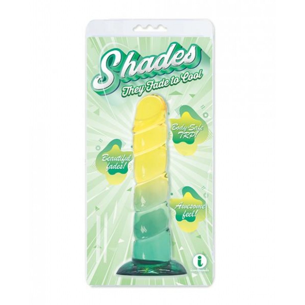 Shades Jelly Swirl TPR Gradient Dong - Small - Yellow/Mint