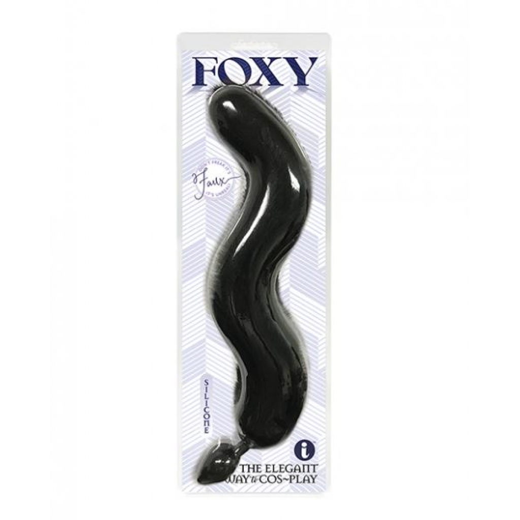 Foxy Fox Tail Silicone Butt Plug - Black