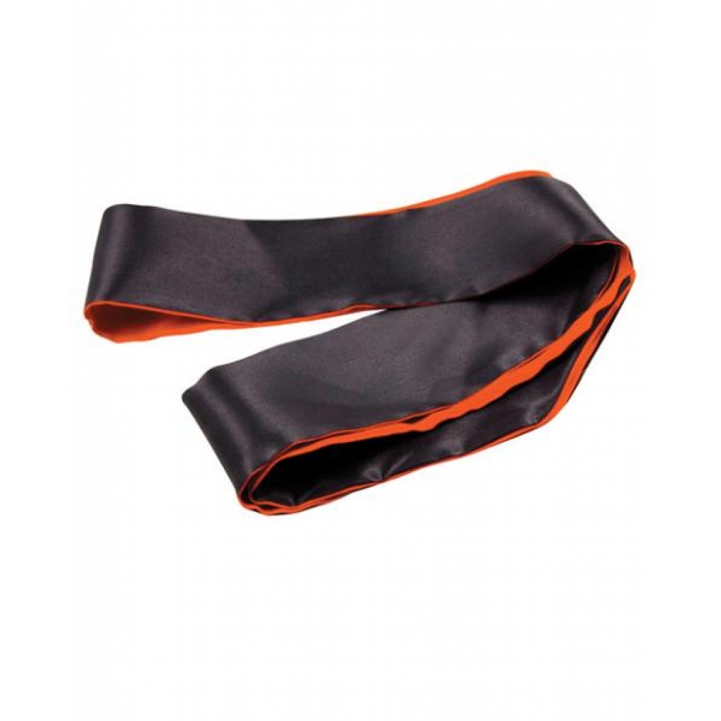 Orange & Black Satin Sash Blindfold