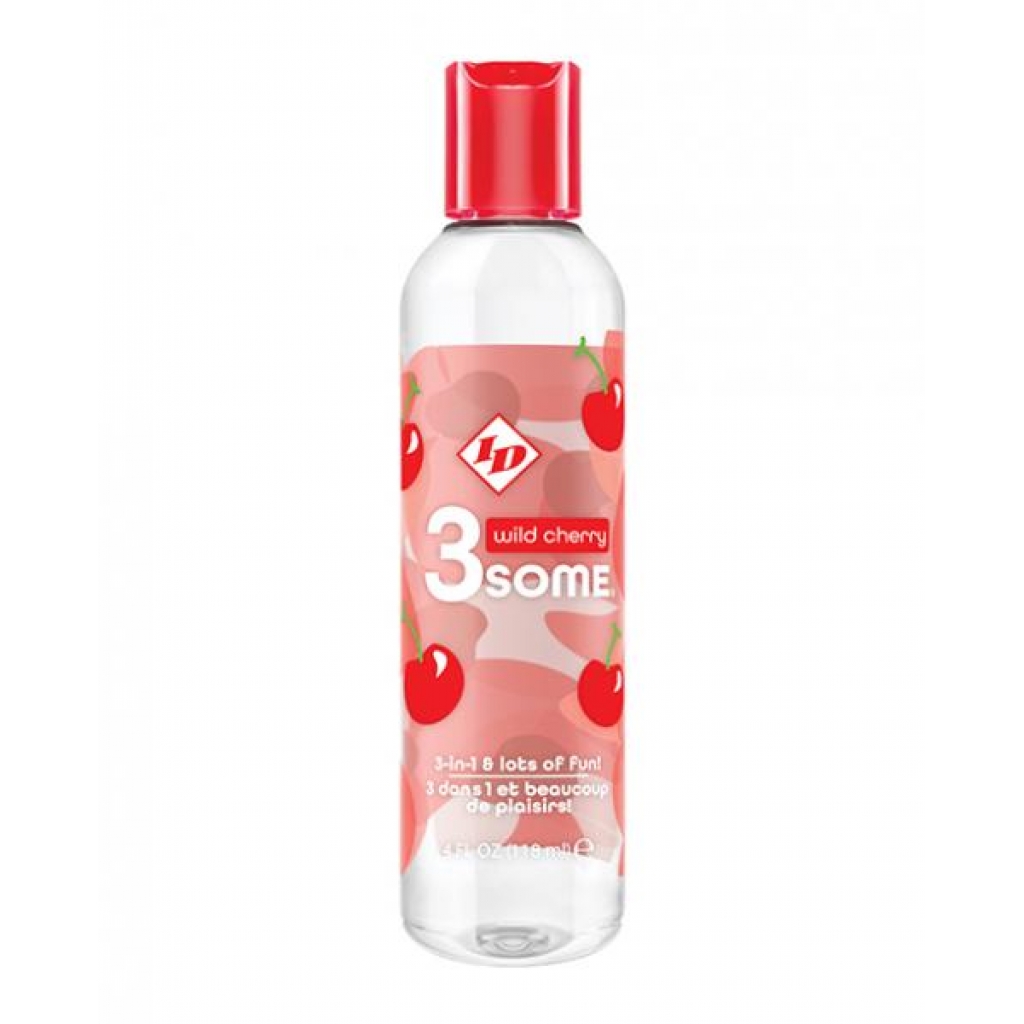 ID 3some 3 in 1 Lubricant - 4 Oz - Wild Cherry