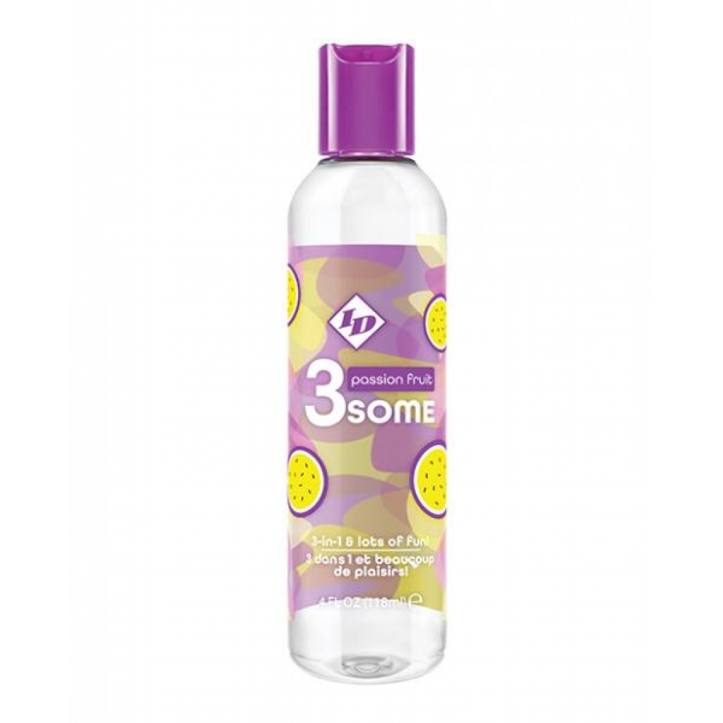 ID 3some 3 In 1 Lubricant - 4 Oz Passion Fruit