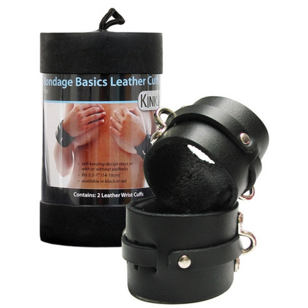 Kinklab Leather Wrist Cuffs - Black