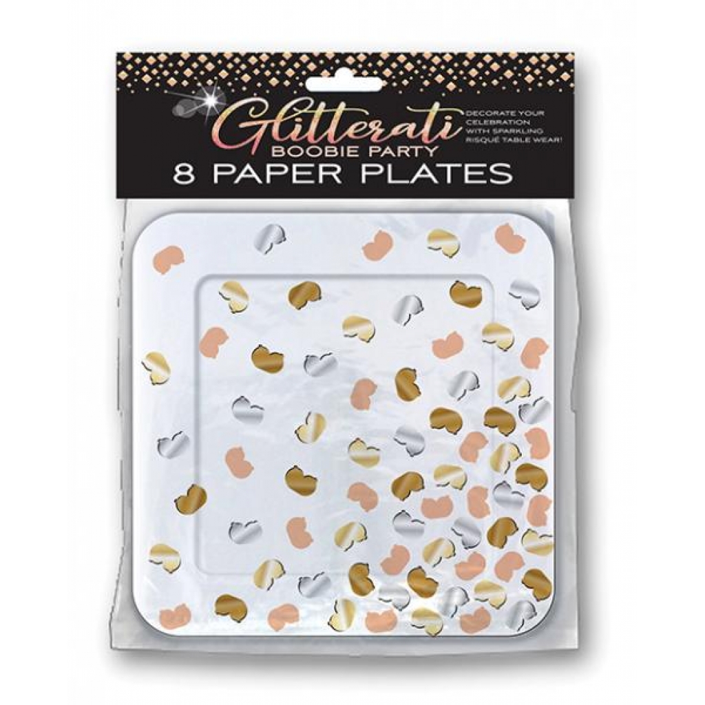 Glitterati Boobie Party Plates - Pack Of 8