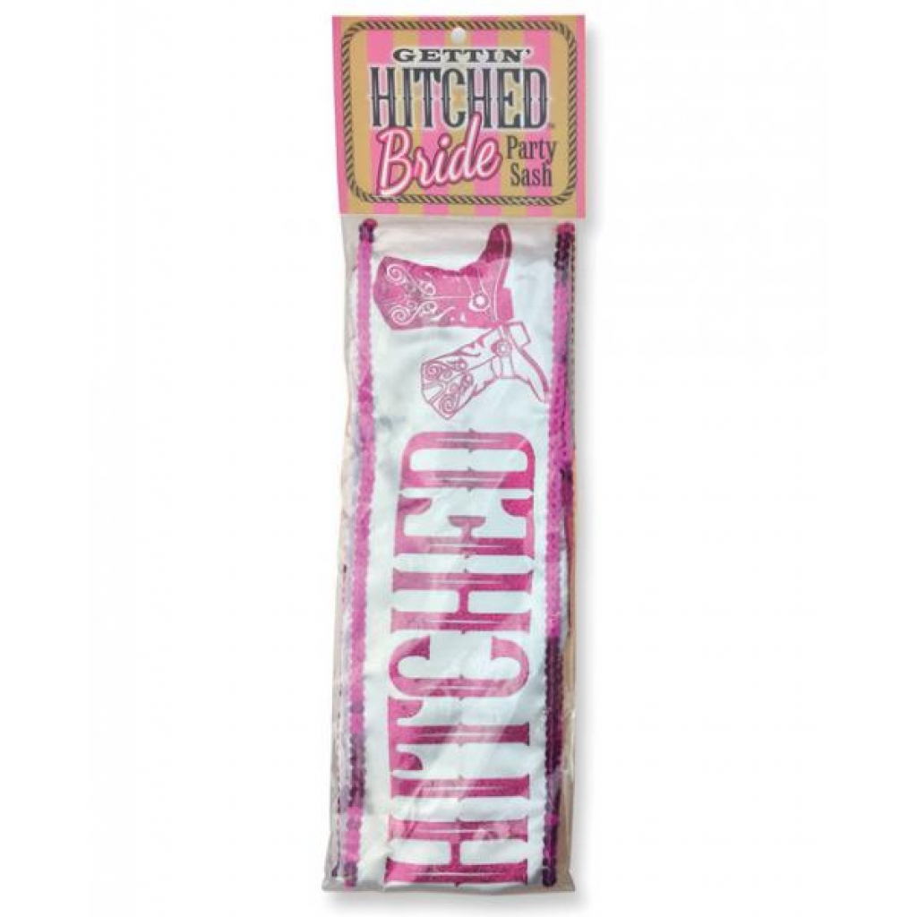 Gettin Hitched Bride Party Sash White