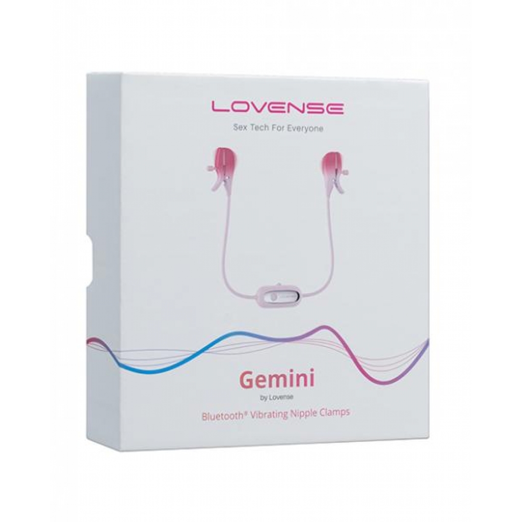 Lovense Gemini Vibrating Nipple Clamps in Pink