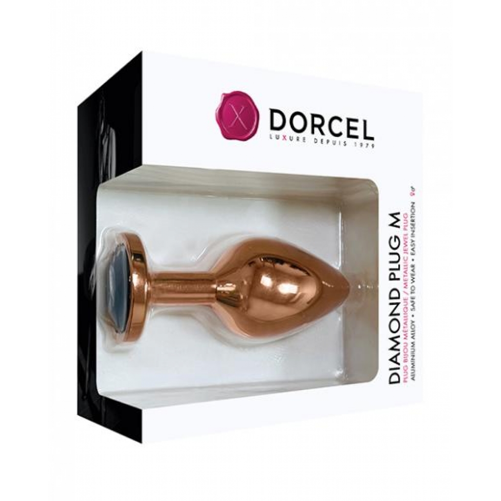 Dorcel Aluminium Bejeweled Diamond Plug - Rose Gold Medium