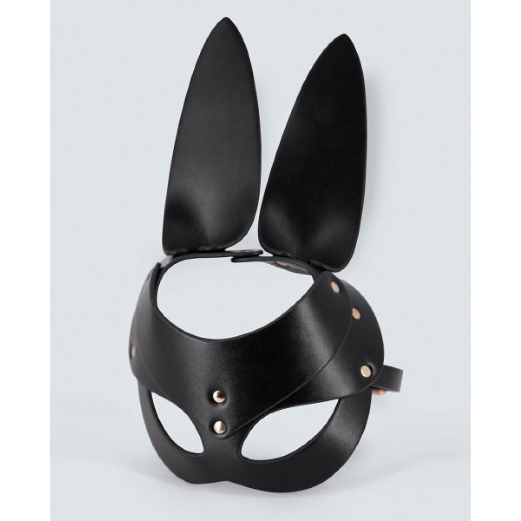 Lust PU Leather Bunny Mask - Black