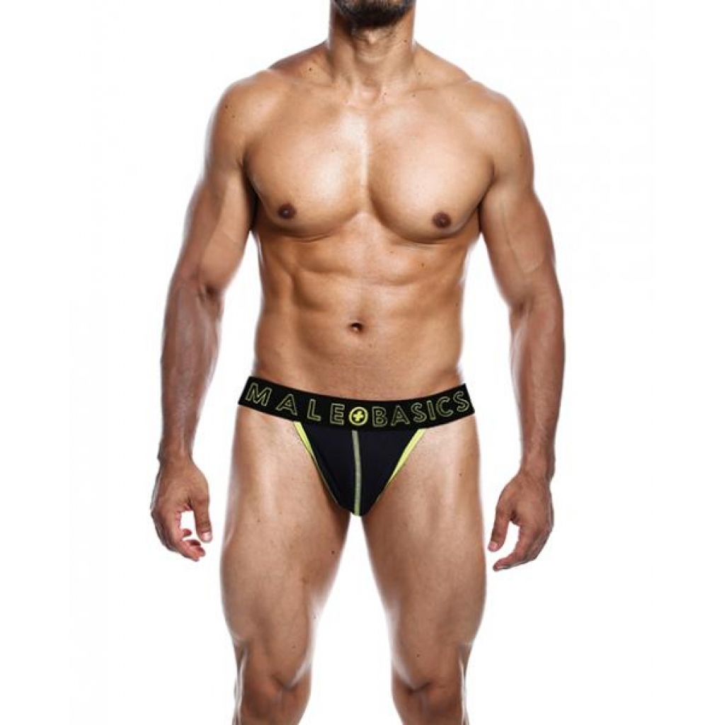 Male Basics Neon Thong Yellow Lg Large