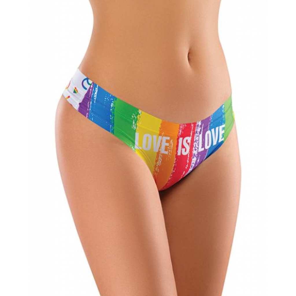 Mememe Pride 'Love Is' Printed Thong - XL