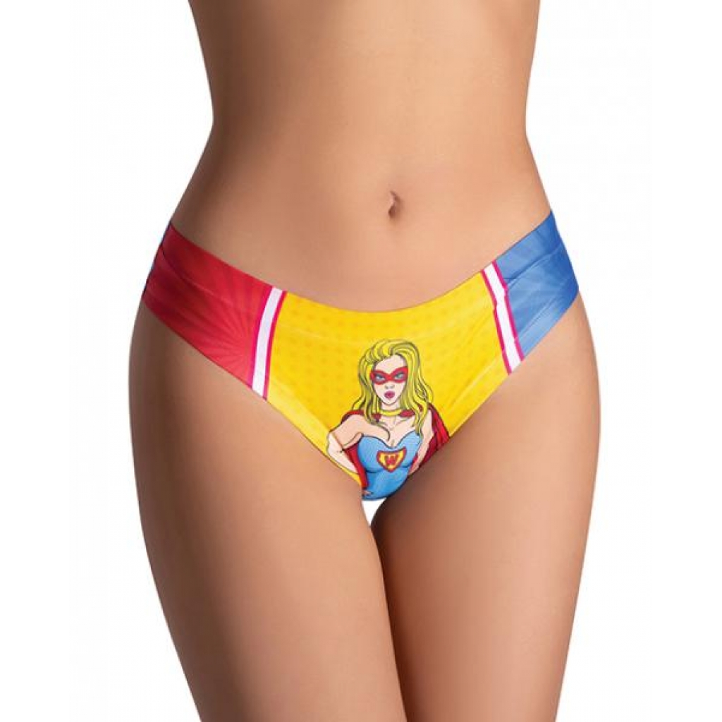 Mememe Comics Wonder Girl Printed Thong for Fun Style