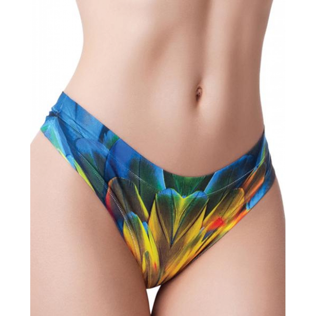 mememe Paradise Birds Parrot Printed Thong - Medium