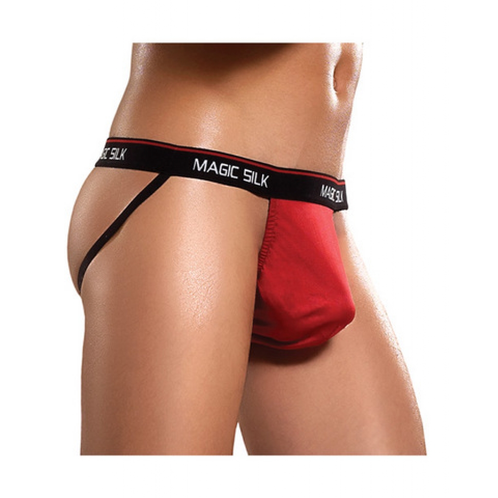 100% Silk Jock Strap - Red L/XL