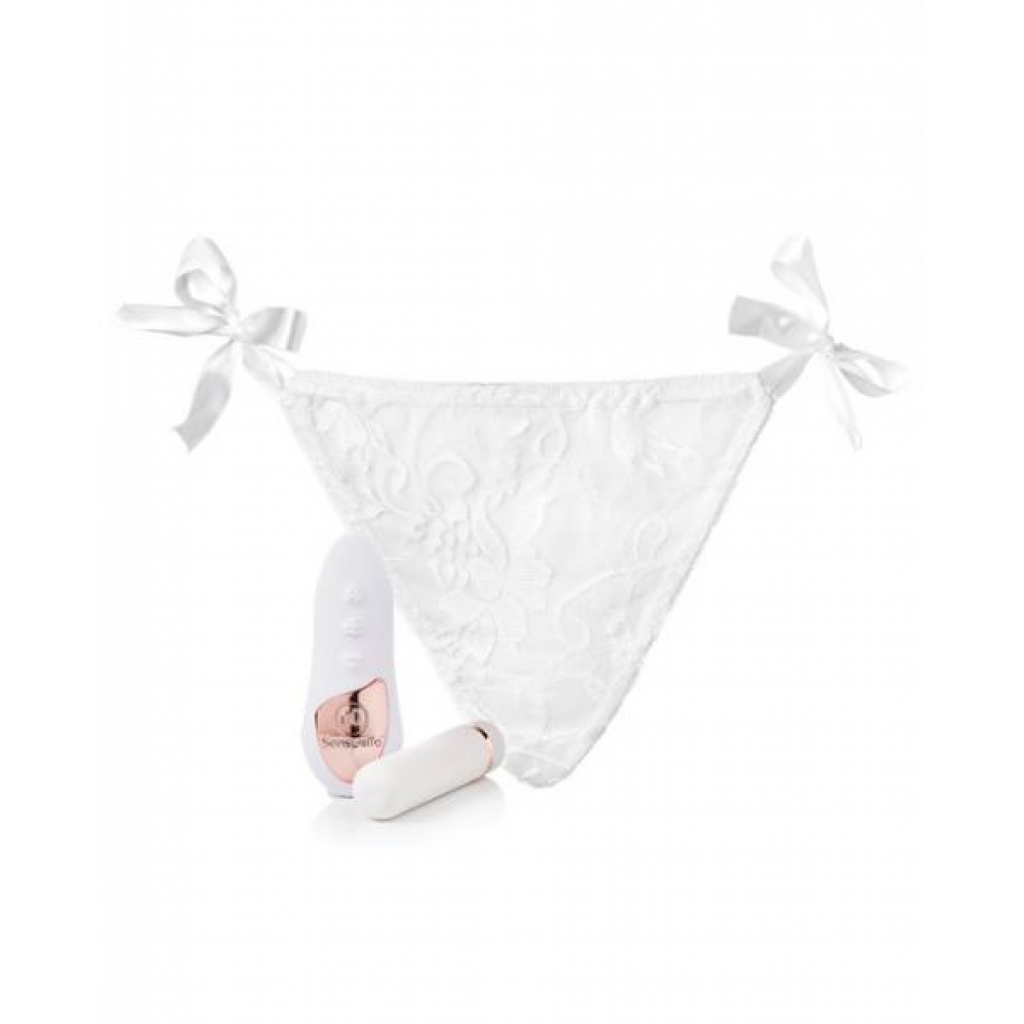 Sensuelle Pleasure Panty with Remote Control Bullet - White