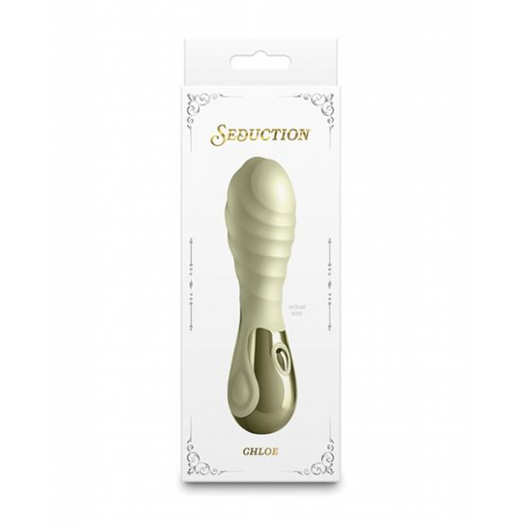 Chloe Metallic Cream Vibrator with Rippled Texture