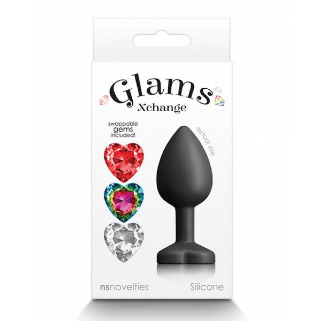 Glams Xchange Heart Gem - Small Black