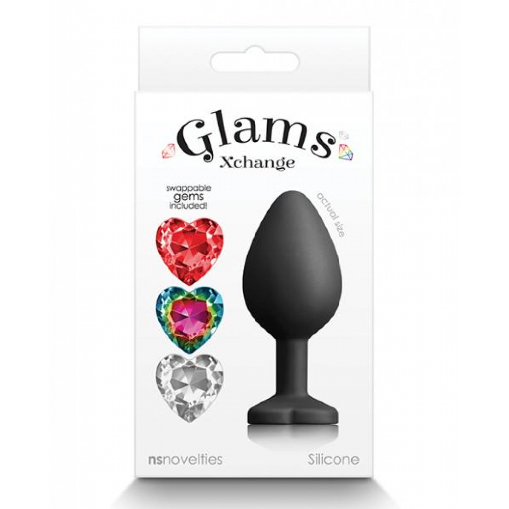 Glams Xchange Heart Gem - Medium Black