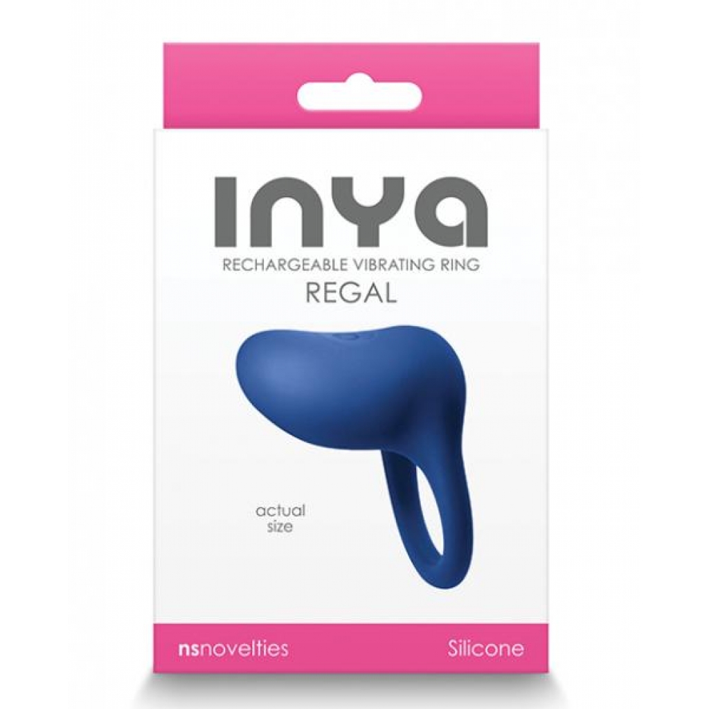 Inya Regal Rechargeable Vibrating Ring - Blue