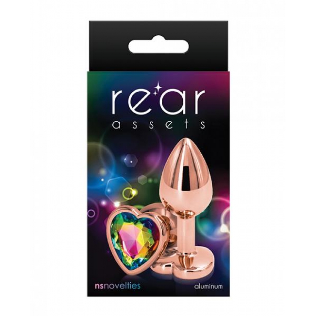 Rear Assets Rose Gold Heart Small - Rainbow