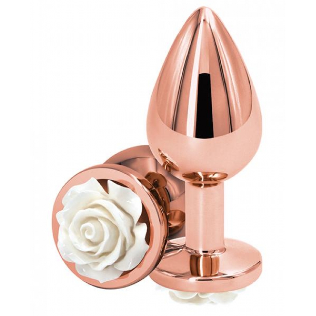 Rear Assets Lightweight Chrome-Plated Anal Toy - White Rose