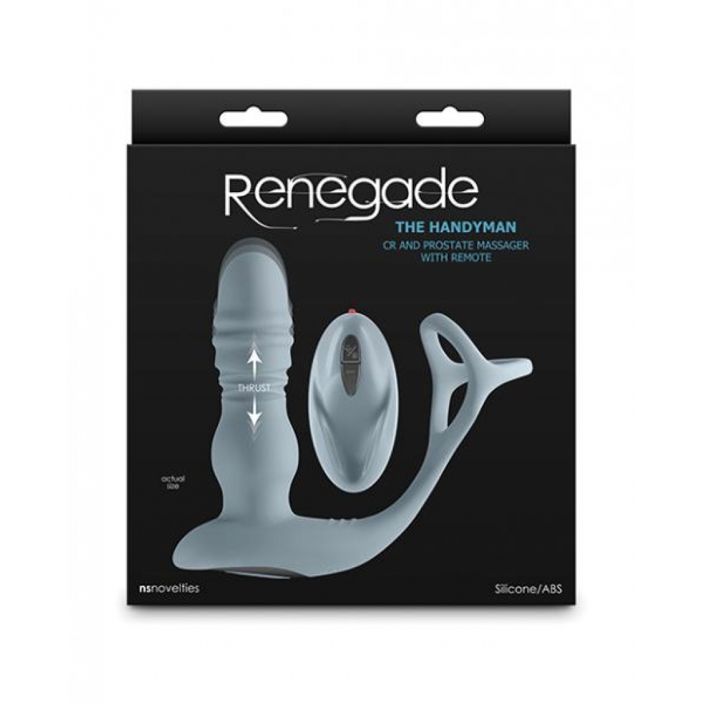 Renegade The Handyman Cock Ring and Massager - Gray Smoke