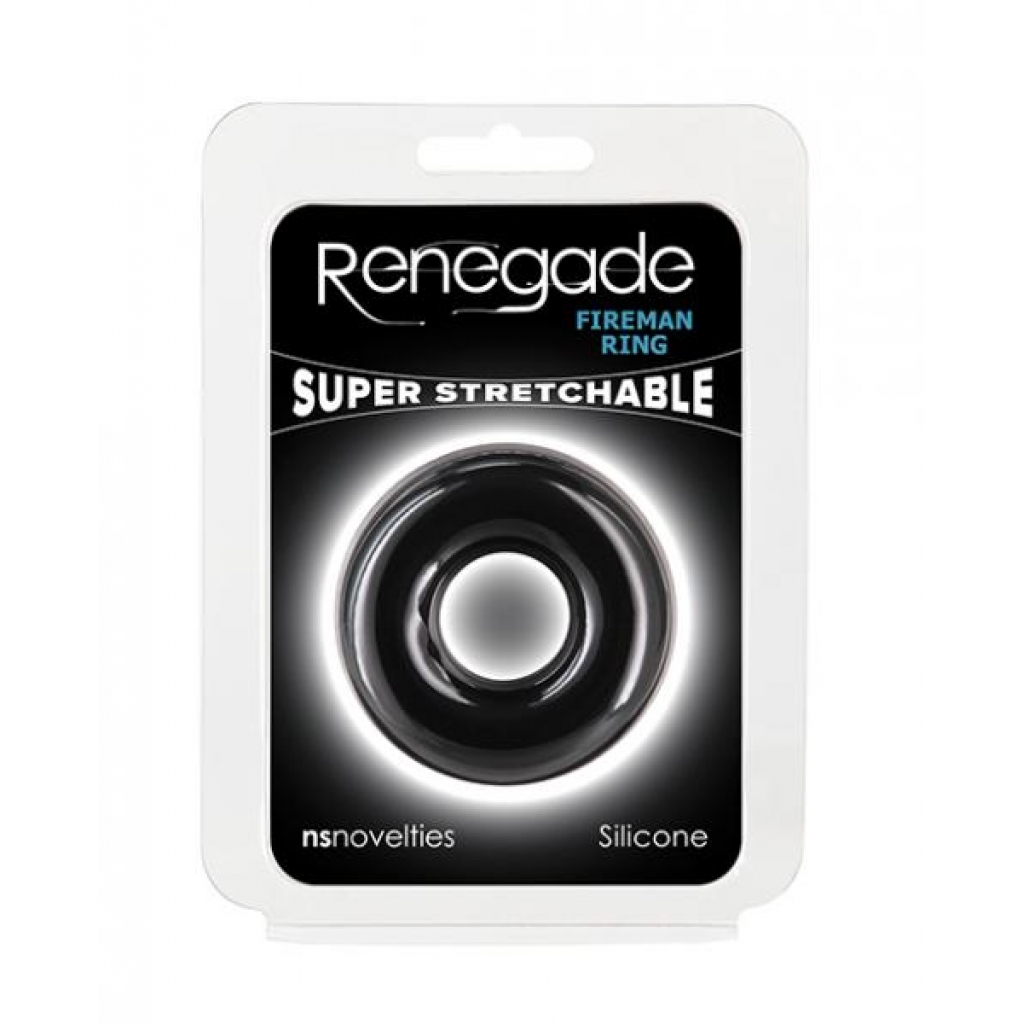 Renegade Fireman Cock Ring - Medium Black