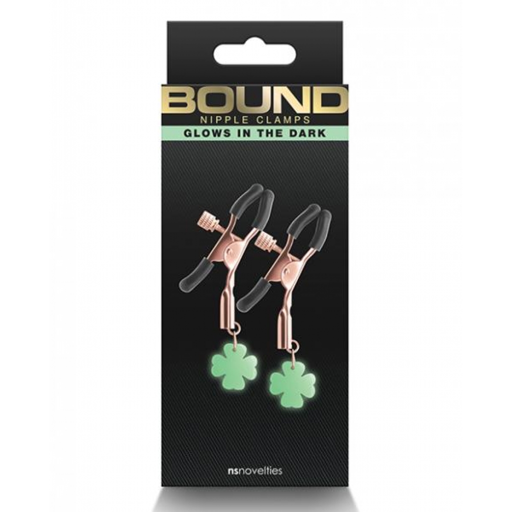 Bound G4 Nipple Clamps - Rose Gold/Green