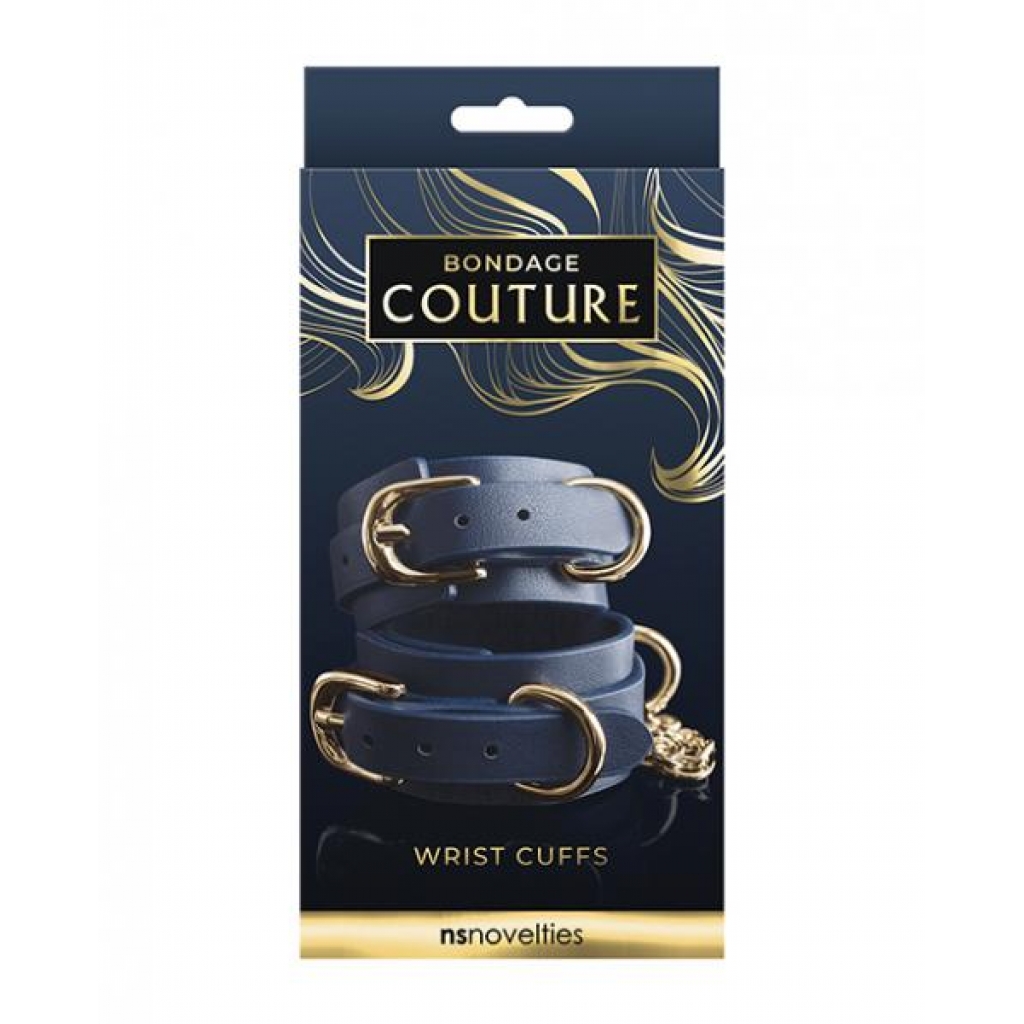 Bondage Couture Vinyl Wrist Cuff - Fashionable Blue