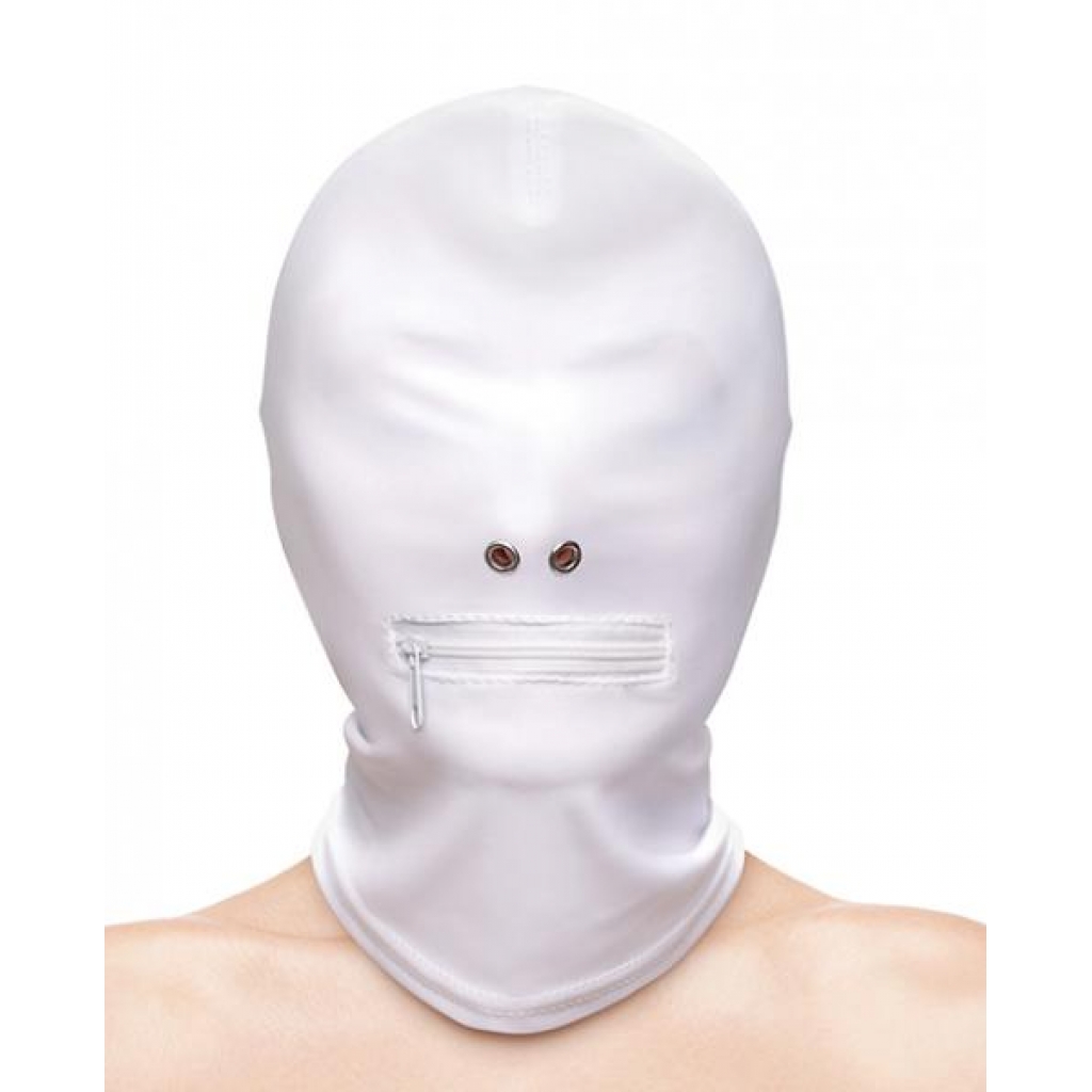 Fetish & Fashion Zippered Mouth Hood - White