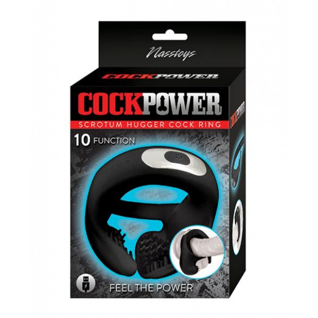 Cockpower Scrotum Hugger Cock Ring - Black