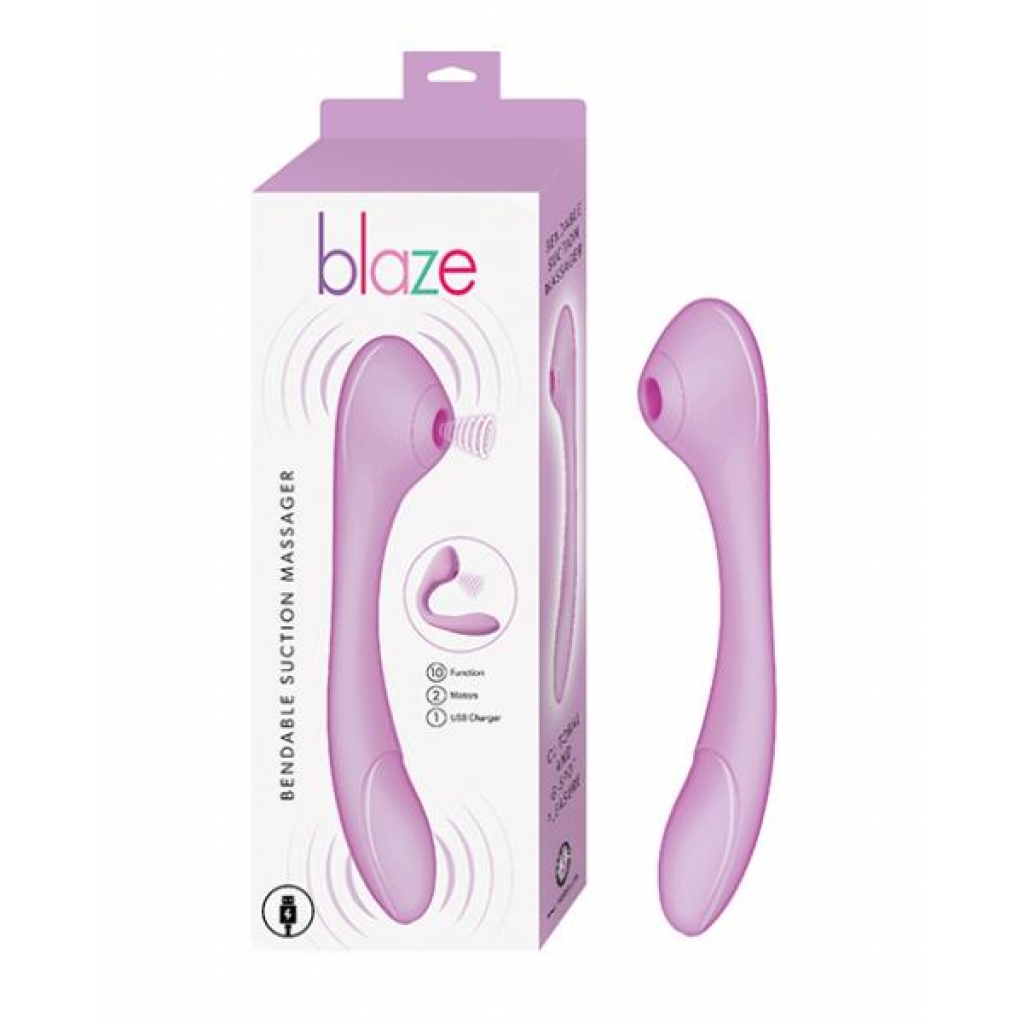 Blaze Bendable Suction Massager - Lavender Purple