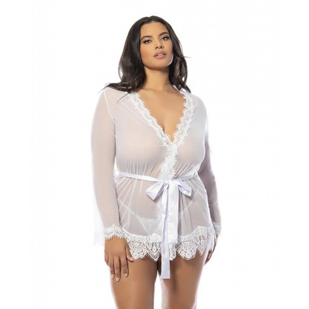 Provence Short Robe - White 1X/2X