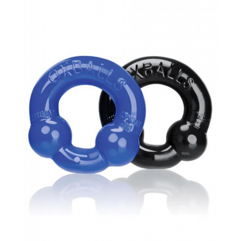 Oxballs Ultraballs Cock Rings - Black & Blue 2 Pack