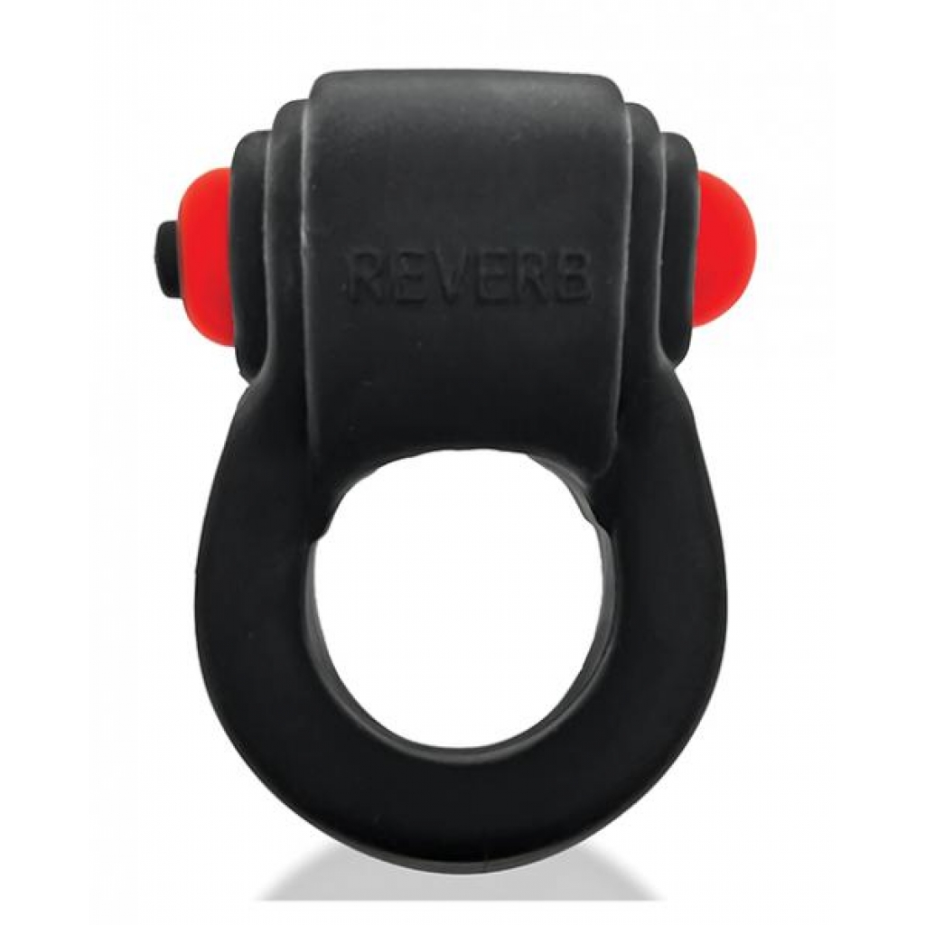 Hunkyjunk Revring Cock Ring with Vibe - Black/Tar Red Vibe