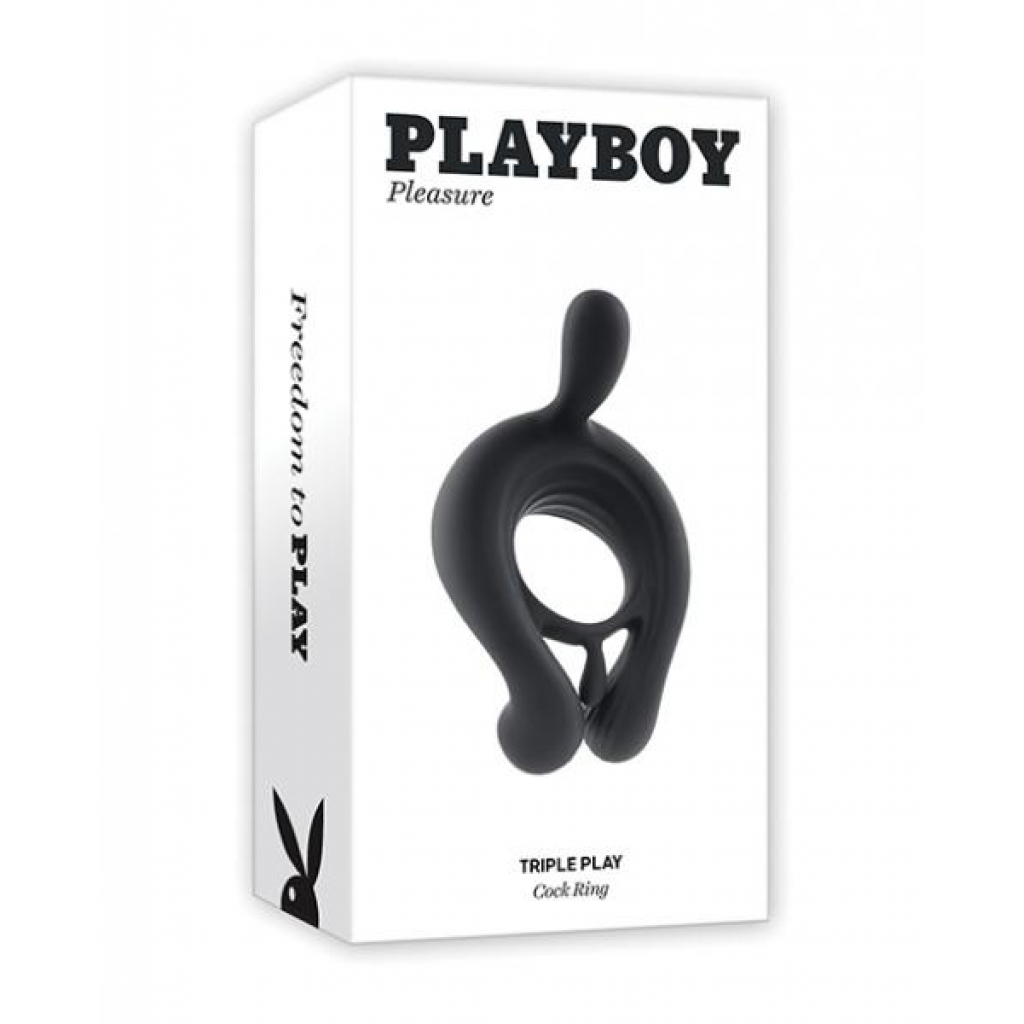 Playboy Pleasure Triple Play Cock Ring - 2 Am Black