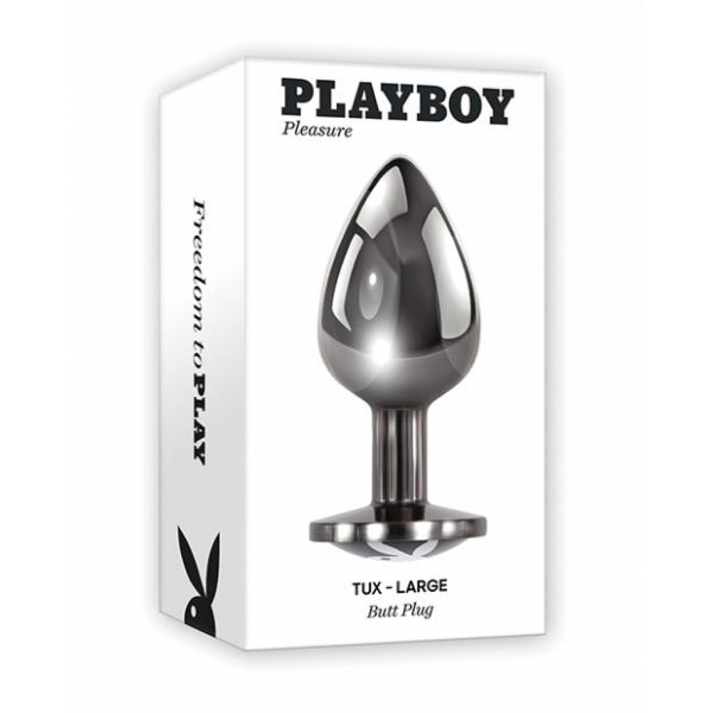 Playboy Pleasure Tux Butt Plug - Large Silver