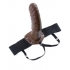 8-Inch Hollow Strap-On - Brown, Adjustable Fit