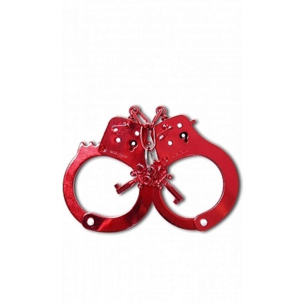 Fetish Fantasy Series Anodized Metal Cuffs - Red