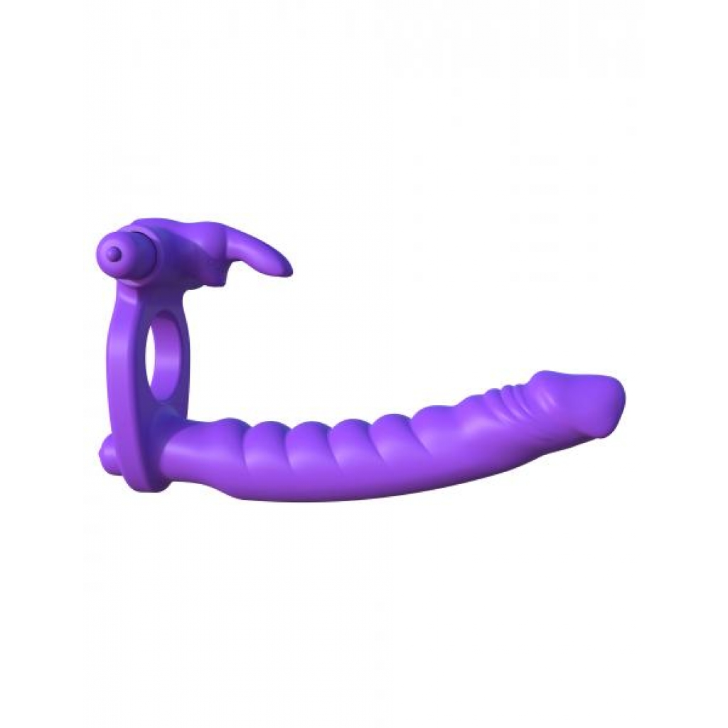 Fantasy C-Ringz Silicone DP Rabbit Vibrator - Purple