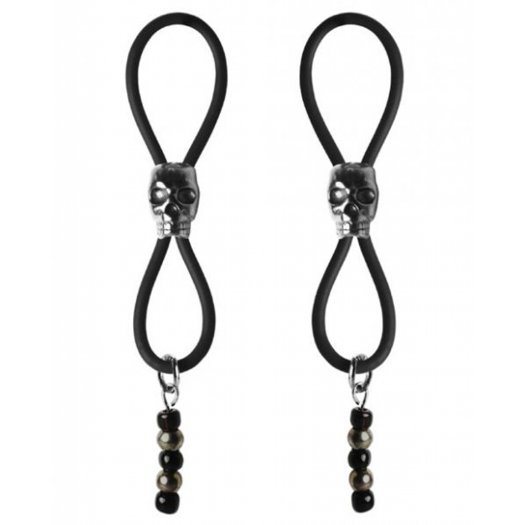 Bijoux De Nip Nipple Halos with Black Skull Slider