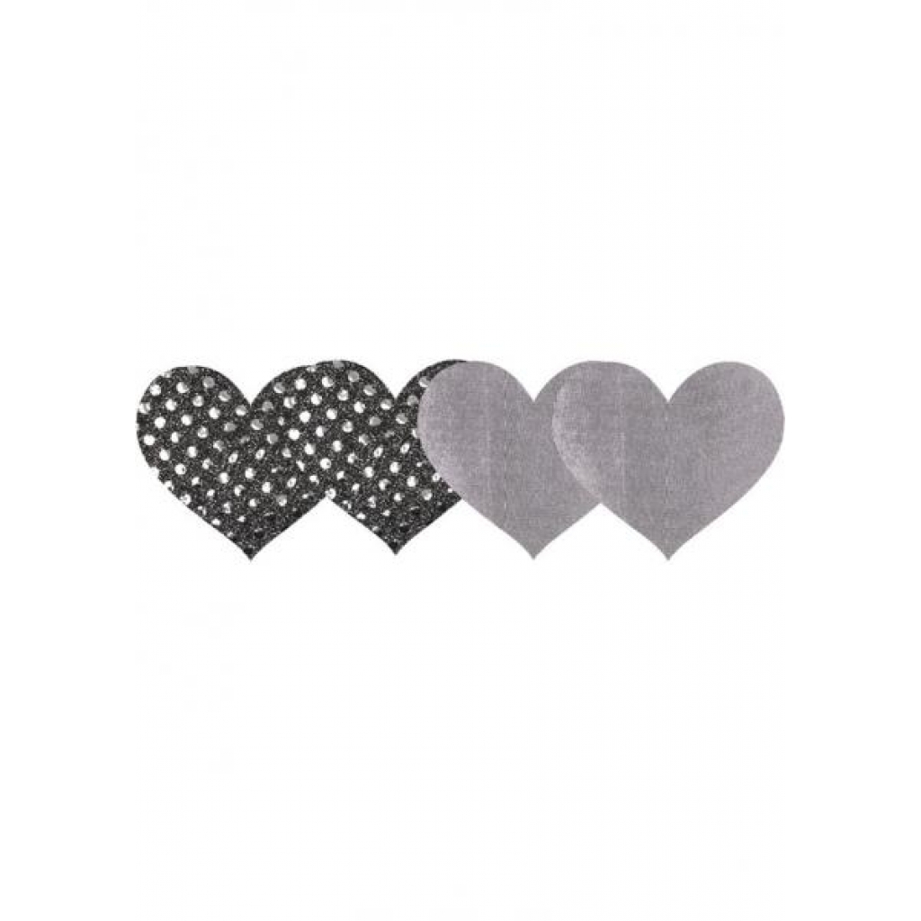 Dark Angel Hearts Pasties - Silver Smoke