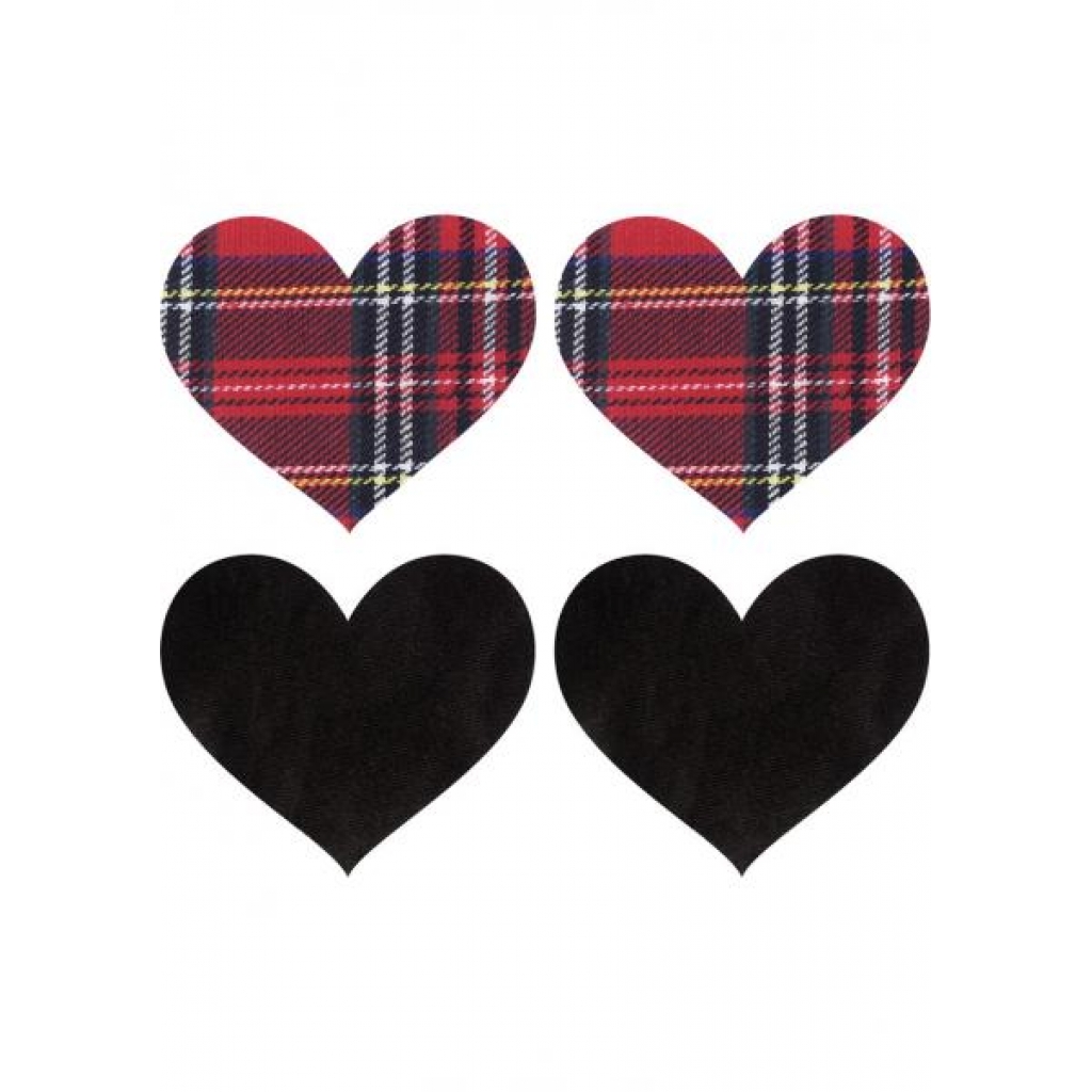 Peekaboos Schoolgirl Hearts Pasties O/S Red