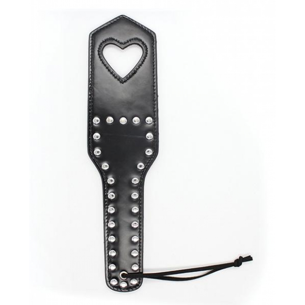 Plesur Cut-out Heart Studded Paddle - Black