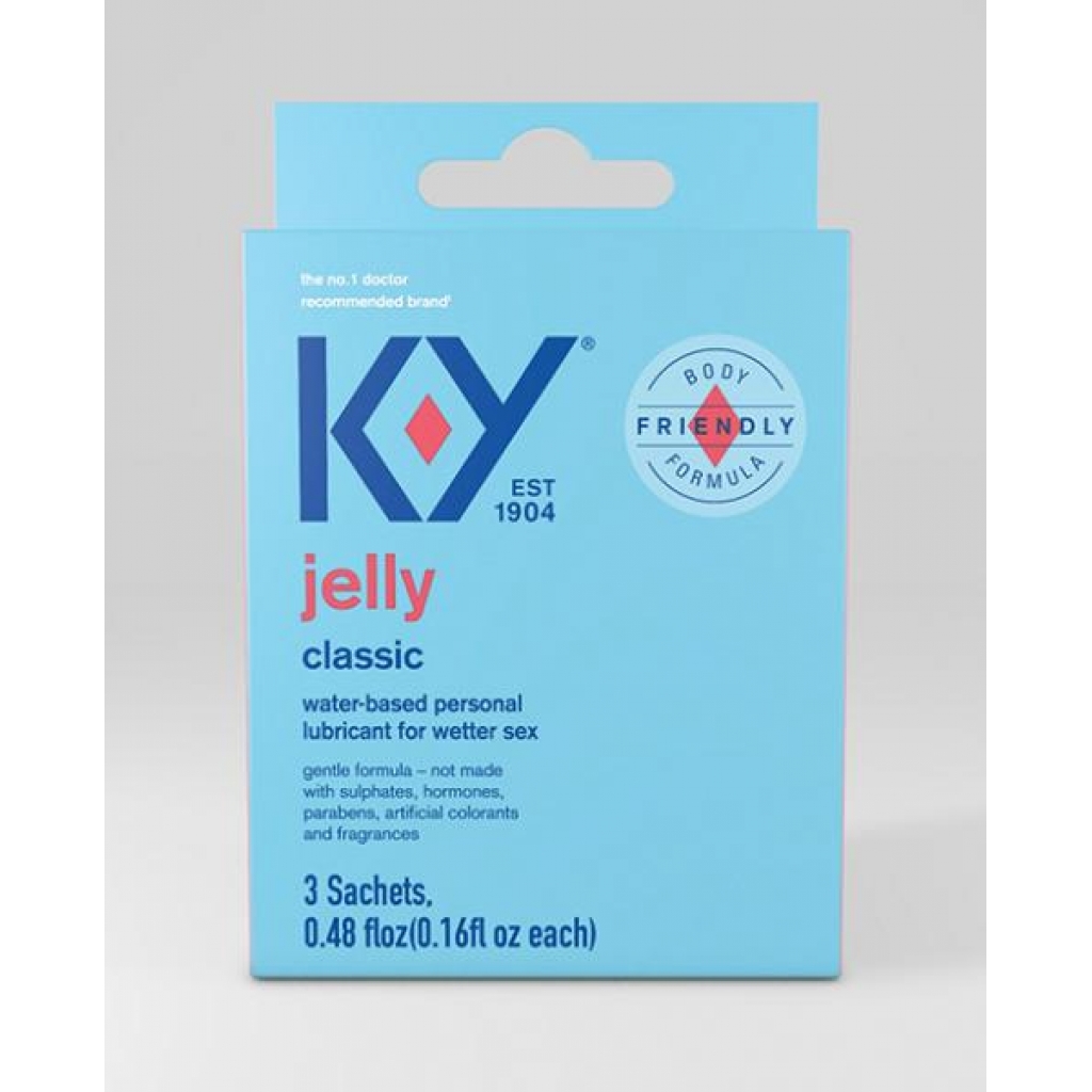 K-Y Water-Based Jelly Lubricant - Pack of 3 Sachets