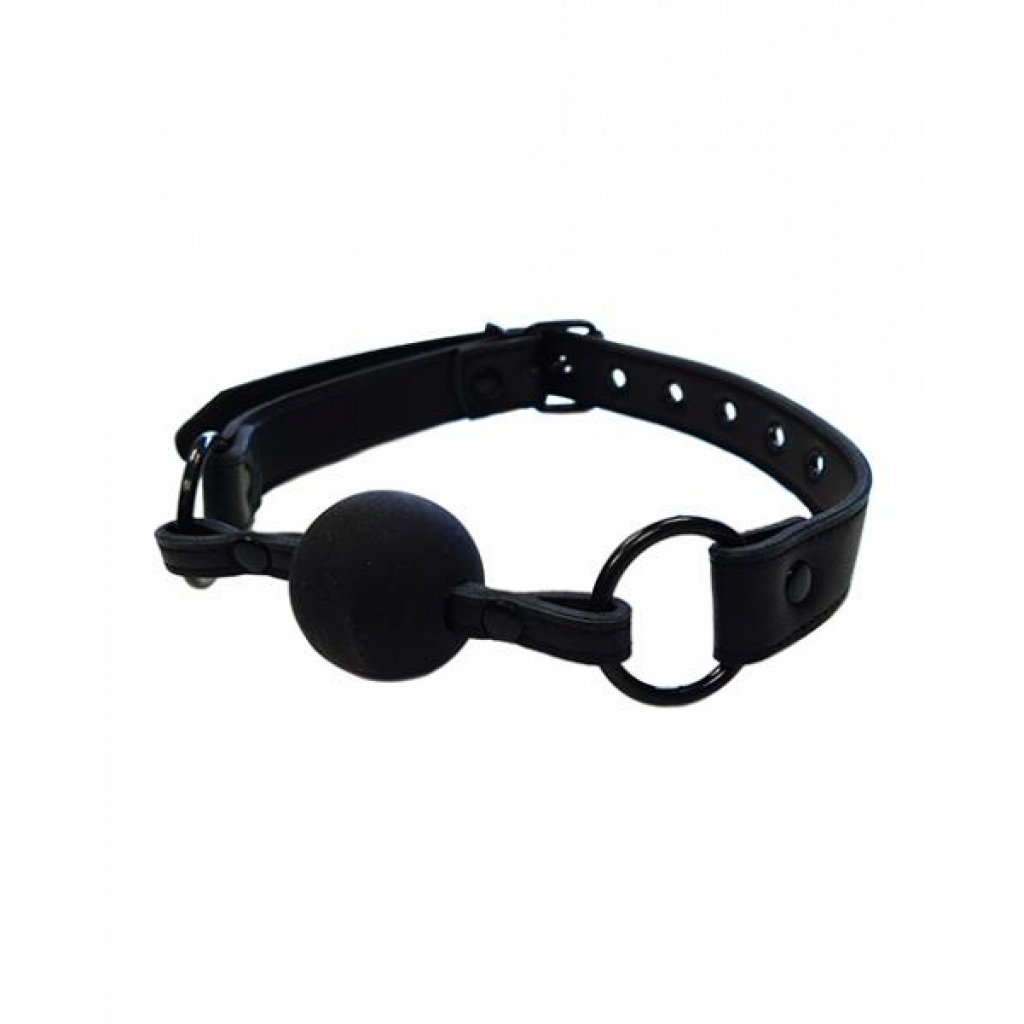 Rouge Leather Ball Gag - Black