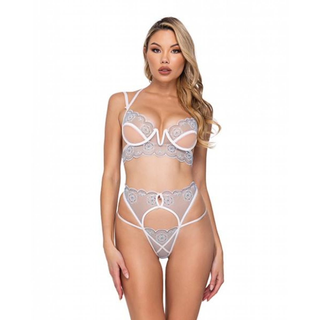 Holiday Snow Queen - Metallic Snowflake Bra & Thong Set