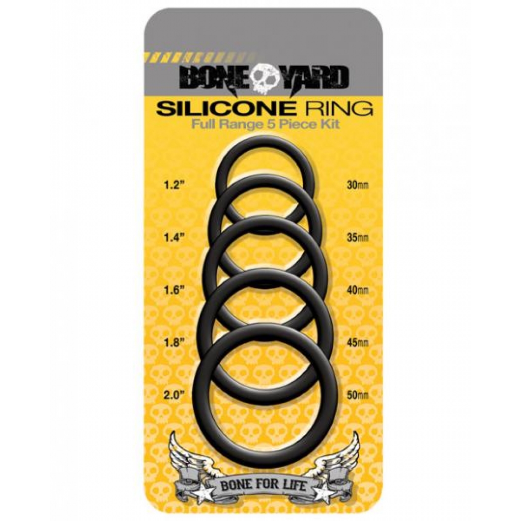 Boneyard Silicone Ring 5 Piece Kit - Black