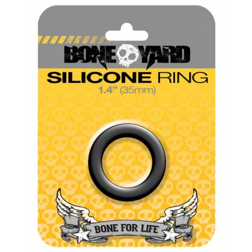 Boneyard Silicone Ring - 1.4 inches Black