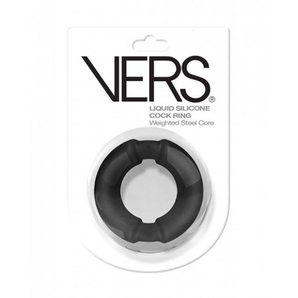 Vers Steel Weighted Cock Ring - Black