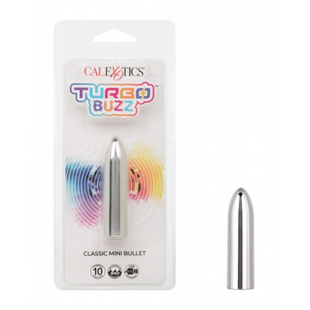 Turbo Buzz Classic Mini Bullet Stimulator - Silver