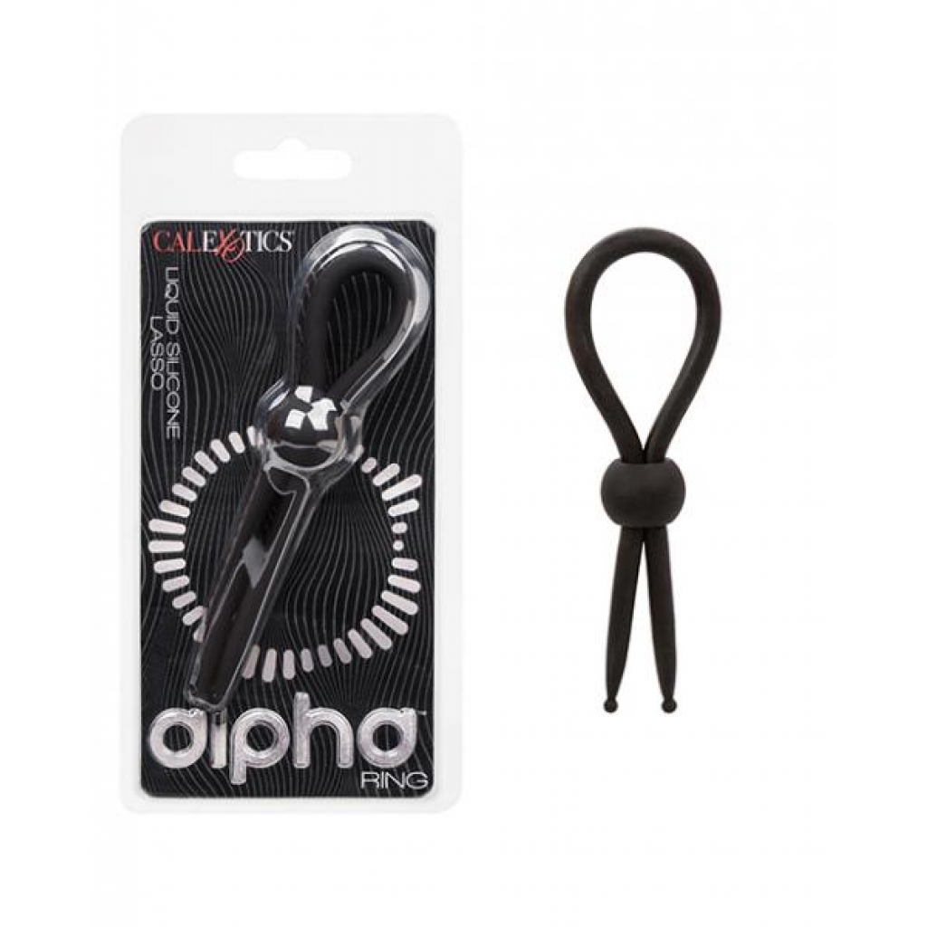 Alpha Premium Liquid Silicone Lasso Cock Ring - Black